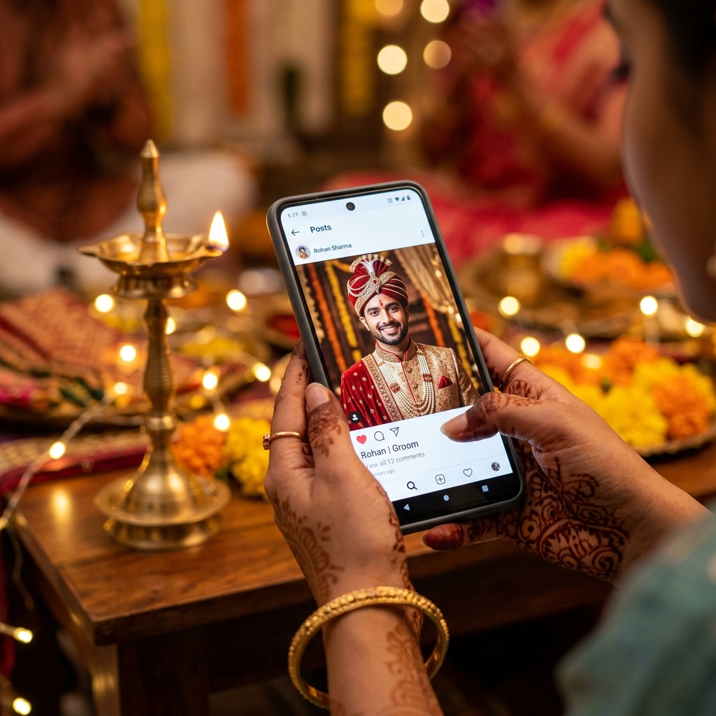 Traditional roots meet modern convenience through profile filtering and virtual communication.